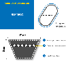 CMW - Correa trapezoidal para motocultor 5LK-350 longitud :889mm - 35inch con cubierta seca y cable Kevlar