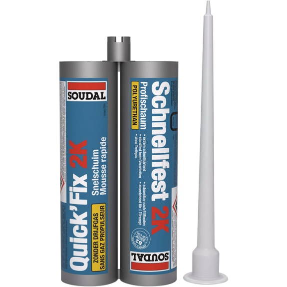 2K-Zargenschnellschaum QUICK FIX 210 ml B2 beige o.Einw.-Handsch.Doppelkartusche-Beschreibung lesen