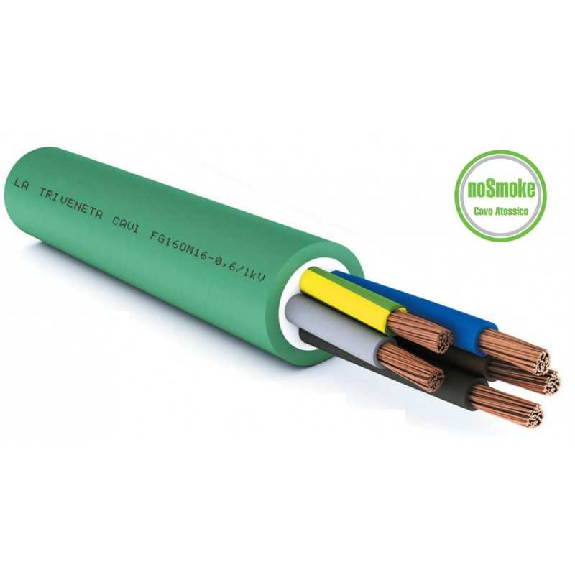 Cavo FG16OM16 5G1,5 No Smoke Guiana Verde Con Giallo Verde-Leggi tutto