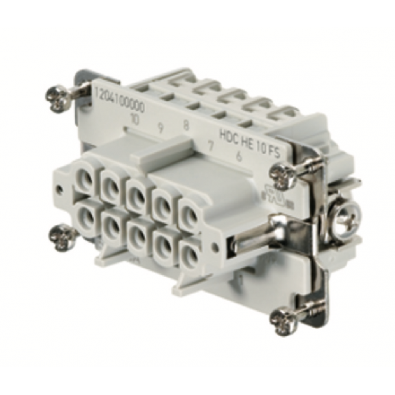 Connettore Femmina a Vite 500V 16A Poli 10 HDC Grandezza 4 1204100000-Leggi tutto