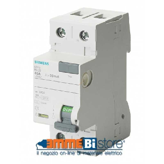 Interruttore Differenziale puro 40A 0,3 Tipo AC  5SV46140-Leggi tutto