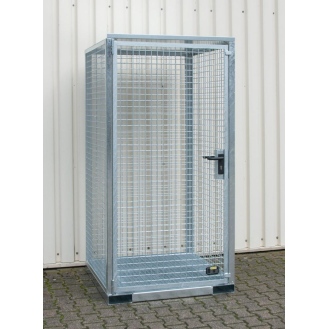 Gasflaschencontainer B1085xT1140xH2170mm verzinkt, mit Dach und Gitterrostboden-Beschreibung lesen
