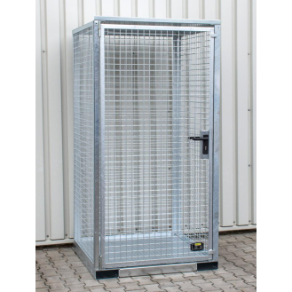 Gasflaschencontainer B2115xT1570xH2260mm verzinkt mit Dach mit Tränenblechboden-Beschreibung lesen