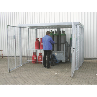 Gasflaschencontainer B2100xT1500xH2100mm o.Dach m.Doppelflügeltür-Beschreibung lesen