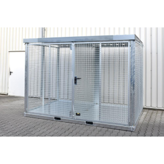 Gasflaschencontainer B3135xT2170xH2260mm verzinkt m.Dach m.Tränenblechboden-Beschreibung lesen