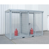 Gasflaschencontainer B3135xT1570xH2260mm verzinkt, mit Dach und Gitterrostboden