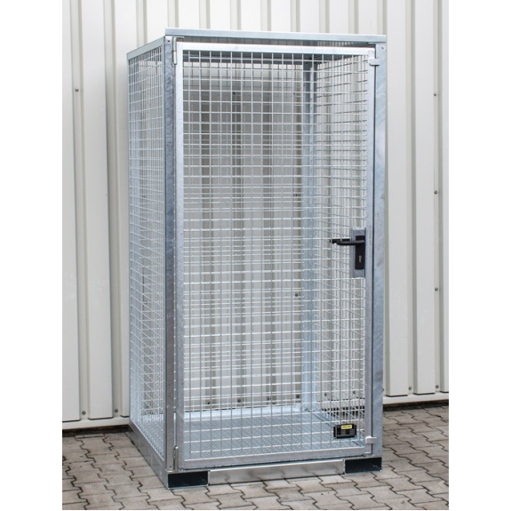 Gasflaschencontainer B1085xT1140xH2170mm verzinkt mit Dach mit Tränenblechboden Gasflaschencontainer B1085xT1140xH2170mm verzinkt mit Dach mit Tränenblechboden-Beschreibung lesen