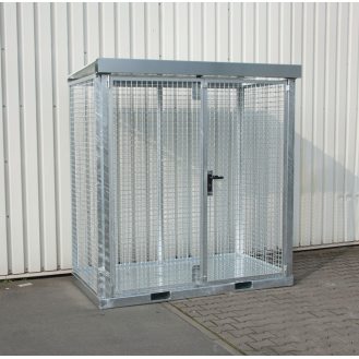 Gasflaschencontainer B2115xT1155xH2260mm verzinkt m.Dach m.Tränenblechboden-Beschreibung lesen