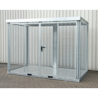 Gasflaschencontainer B3135xT1570xH2260mm verzinkt m.Dach m.Tränenblechboden-Beschreibung lesen