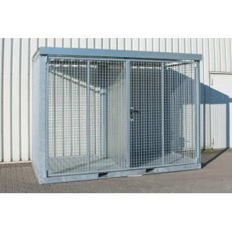 Gasflaschencontainer B3135xT1570xH2260mm verzinkt m.Dach m.Tränenblechboden-Beschreibung lesen