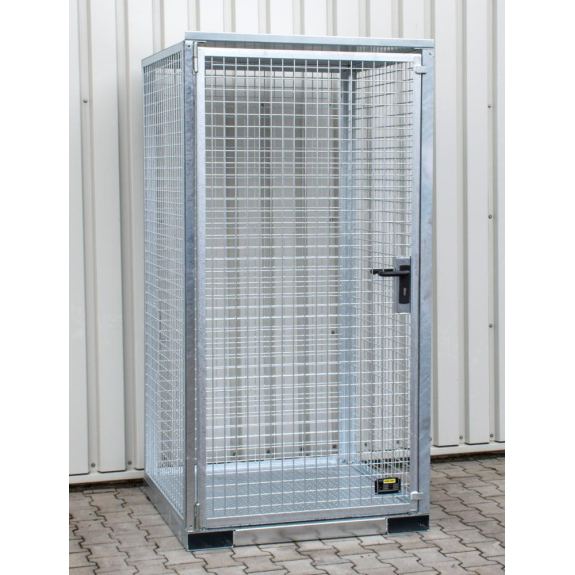 Gasflaschencontainer B3135xT1570xH2260mm verzinkt m.Dach m.Tränenblechboden Gasflaschencontainer B3135xT1570xH2260mm verzinkt m.Dach m.Tränenblechboden-Beschreibung lesen