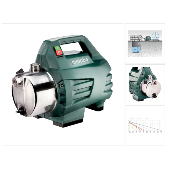Gartenpumpe P 4500 Inox 4500 l/h 48m 4,8bar 1300W VA 25,4mm (1Zoll) IG-Beschreibung lesen