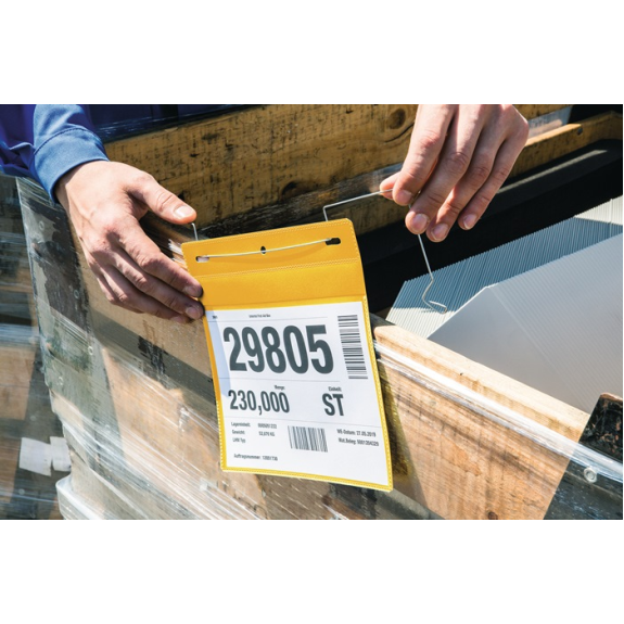 Dokumententasche B210xH148mm DIN A5 quer m.flex.Drahtbügel gelb 50 Dokumententasche B210xH148mm DIN A5 quer m.flex.Drahtbügel gelb 50-Beschreibung lesen