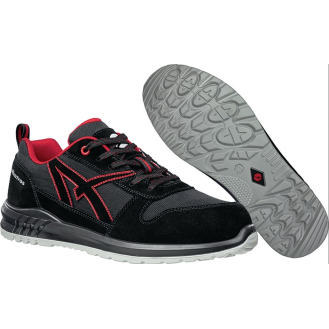 Berufsschuh CLIFTON ST LOW Gr.45 schwarz/rot hydrophobiertes Leder-Beschreibung lesen