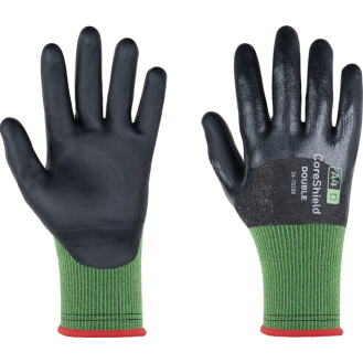 Schnittschutzhandschuhe Coreshield Double 24-7D28B Gr.10/XL schwarz/grün PSA II-Beschreibung lesen