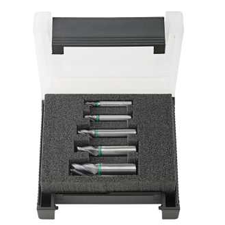 Schaftfräser-Set VHM 4-12mm 5-teilig TiAlN Typ UNI Z4 HB 35-38 Grad-Beschreibung lesen