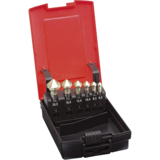 Kegelsenker-Set DUO DIN335 HSSE Form C 3-Flächenschaft 90Grad 6,3-20,5mm-Beschreibung lesen