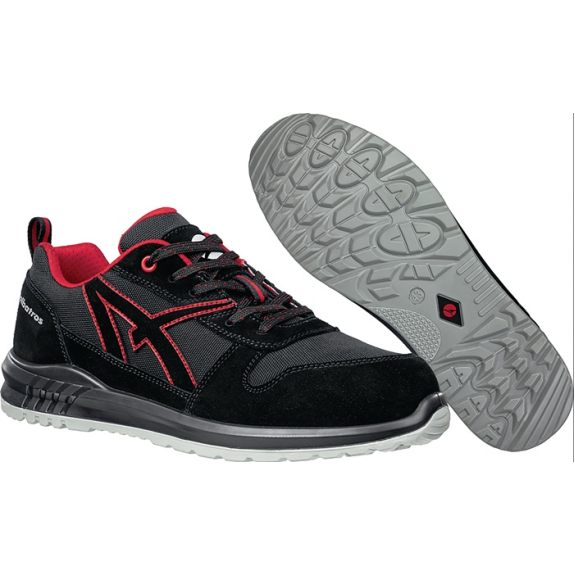 Berufsschuh CLIFTON ST LOW Gr.44 schwarz/rot hydrophobiertes Leder-Beschreibung lesen