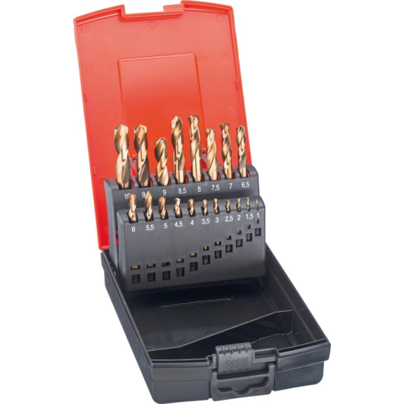 Kurzbohrer-Set HSSE GoldOxid 24-teilig 1-10,5 + KLB Kurzbohrer-Set HSSE GoldOxid 24-teilig 1-10,5 + KLB-Beschreibung lesen