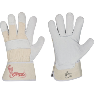 Handschuh CALCUTTA EN388 Gr.12 nurfarben Rindleder Doppelnaht gummierte Stulpe-Beschreibung lesen