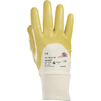 Handschuhe Sahara 100 Gr.9 gelb BW-Trikot m.Nitril EN 388 PSA II-Beschreibung lesen