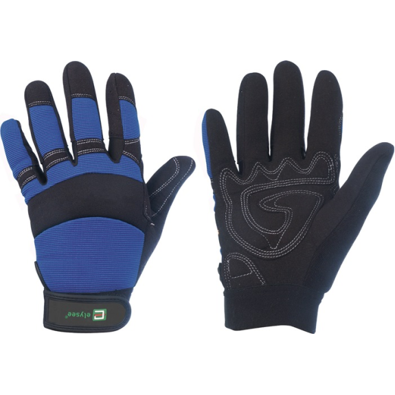 Kunstlederhandschuhe ter Gr.10 schwarz/blau Kunstleder-Beschreibung lesen