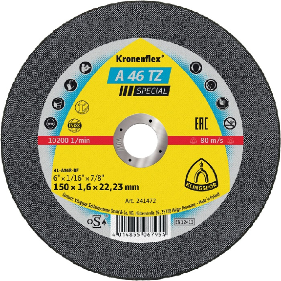 Trennscheibe A 46 TZ Spécial D230x1,9mm gekr.INOX Bohr.22,2m-Lire la description