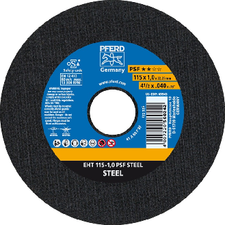 Trennscheibe PSF STEEL D115x1mm ger.STA Bohr.22,2m-Beschreibung lesen