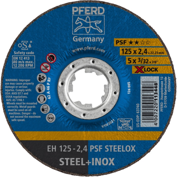 Trennscheibe X-LOCK PSF STEELOX D115x2,4mm ger.INOX Bohr.22,2m-Leggi tutto