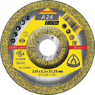 Trennscheibe A 24 Extra D125xB3,2mm Bohrung 22,2m mittelhart GEK Dr.12200U/min-Beschreibung lesen