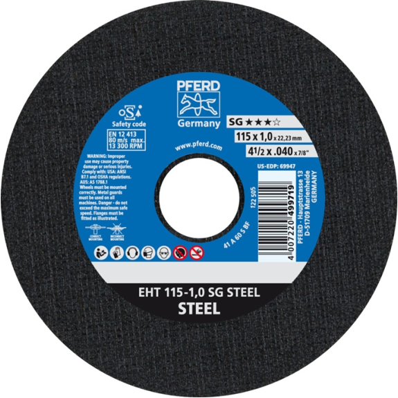 Disque à tronçonner SG STEEL D125x1mm ger.STA alésage 22,2m-Leggi tutto