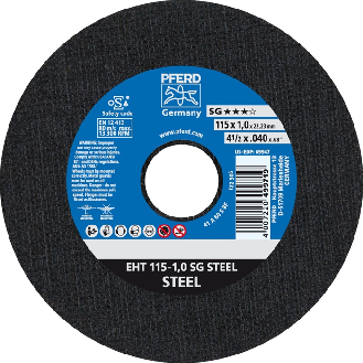 Trennscheibe SG STEEL D115x1mm ger.STA Bohr.22,2m-Beschreibung lesen