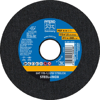 Trennscheibe PSF STEELOX D115x1mm ger.INOX Bohr.22,2m-Beschreibung lesen