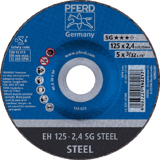 Trennscheibe SG STEEL D125x2,4mm gekr.STA Bohr.22,2m-Beschreibung lesen