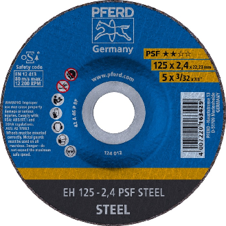 Trennscheibe PSF STEEL D125x2,4mm gekr.STA Bohr.22,2m-Beschreibung lesen