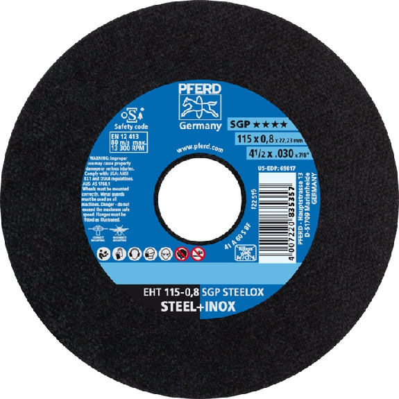 Trennscheibe SGP STEELOX D125x0,8mm ger.INOX Bohr.22,2m-Leggi tutto