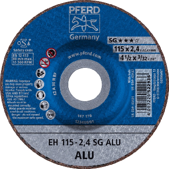 Trennscheibe SG ALU D115x2,4mm gekr.Alu.Bohr.22,2m-Beschreibung lesen