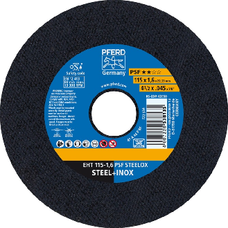 Trennscheibe PSF STEELOX D115x1,6mm ger.INOX Bohr.22,2m-Beschreibung lesen
