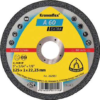 Trennscheibe A 60 Extra D125x1mm ger.INOX Bohr.22,2m-Beschreibung lesen
