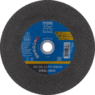 Trennscheibe PSF STEELOX D230x2,5mm ger.INOX Bohr.22,2m-Beschreibung lesen