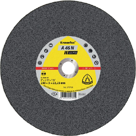 Trennscheibe A 46N Supra D230xm ger.Alu.Bohr.22,2m-Lire la description