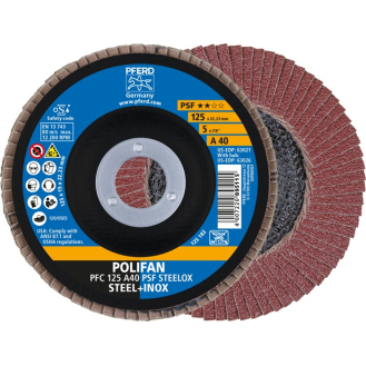 Fächerscheibe POLIFAN A PSF STEELOX D.125mm K.A-40 kon.Stahl/INOX NK-Beschreibung lesen