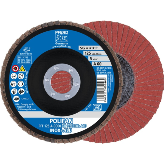Fächerscheibe POLIFAN A-COOL SG INOX+ALU D.125mm K.A-60 fl.INOX/Aluminium NK-Beschreibung lesen