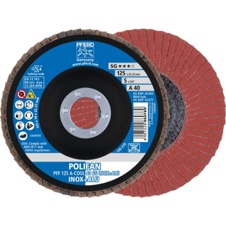 Fächerscheibe POLIFAN A-COOL SG INOX+ALU D.125mm K.A-40 fl.INOX/Aluminium NK-Beschreibung lesen