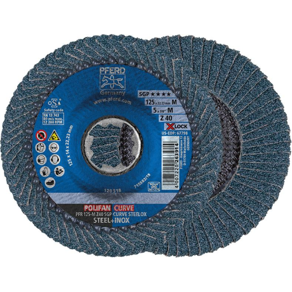 Fächechleifscheibe X-LOCK SGP-CURVE 125mm mittel K40-Beschreibung lesen
