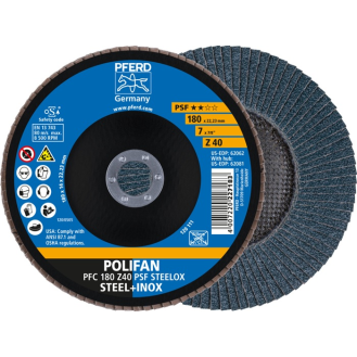 Fächerscheibe POLIFAN Z PSF STEELOX D.180mm K.Z-40 kon.STA/INOX ZK-Beschreibung lesen