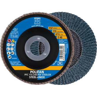 Fächerscheibe POLIFAN Z PSF STEELOX D.115mm K.Z-40 kon.STA/INOX ZK-Beschreibung lesen