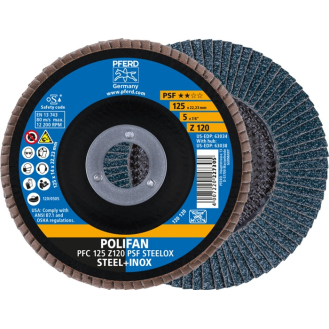 Fächerscheibe POLIFAN Z PSF STEELOX D.125mm K.120 PFC/B/T29 STA/INOX ZK Z-Beschreibung lesen