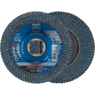 Fächerscheibe POLIFAN SGP CURVE STEELOX D.125mm K.Z-40 radial INOX/Stahl ZK-Beschreibung lesen