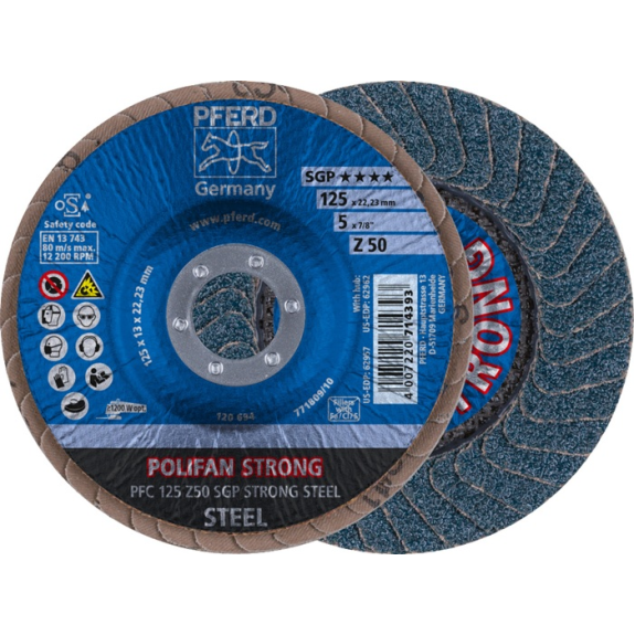 Fächerscheibe POLIFAN Z SGP STRONG STEEL D.125mm K.50 kon.INOX ZK Fächerscheibe POLIFAN Z SGP STRONG STEEL D.125mm K.50 kon.INOX ZK-Beschreibung lesen